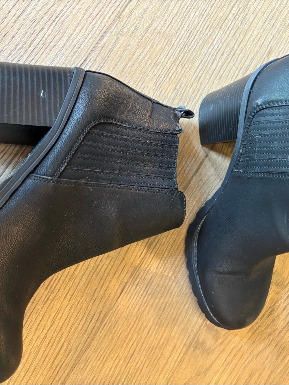 Sam & Libby Black Ankle Booties with Low Block Heel
